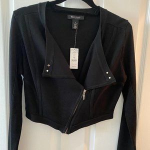 WHITE HOUSE BLACK MARKET Cropped Style Moto Knit Jacket - Size S NWT